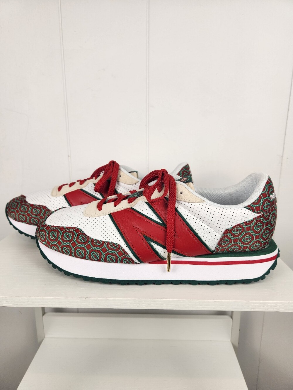 New Balance Casablanca 237 Sneaker Red Monogram White Green 2021 NEW In Box Shoe